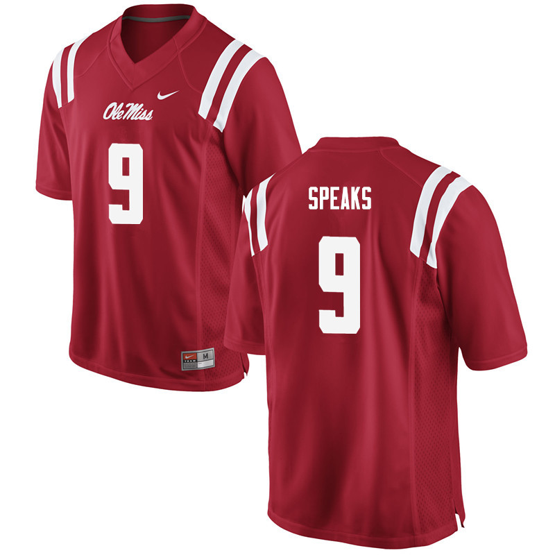 Men Ole Miss Rebels #9 Breeland Speaks College Football Jerseys-Red